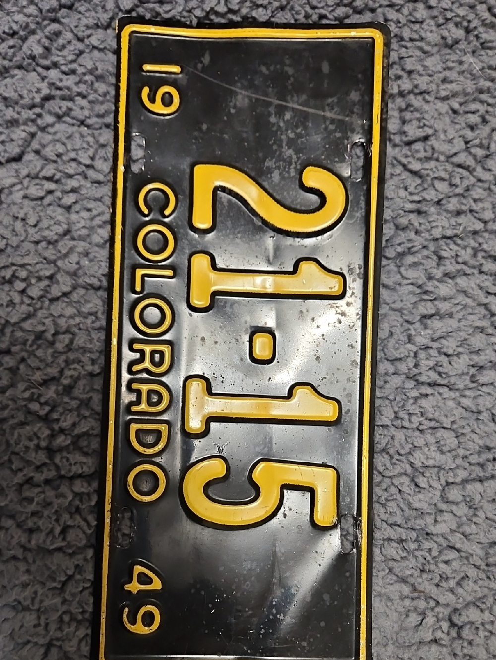 Vintage Colorado License Plate Wall Decor - Black & Yellow